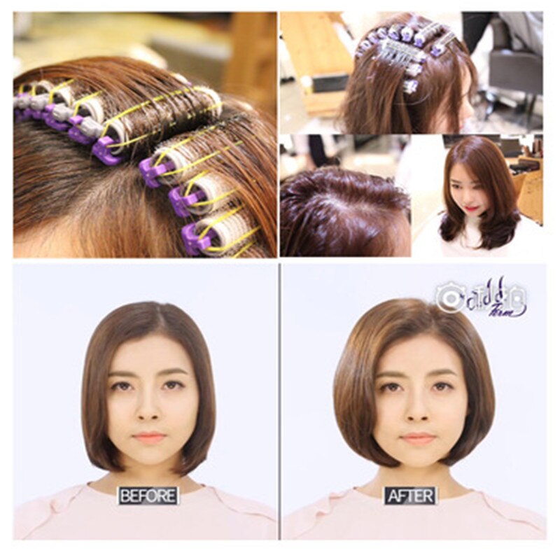 Rizador de pelo con pinzas para la permanente en frío, varillas de estilismo Magic Air Bang, rulos para rizar el cabello, herramienta de clips, 24 unids/caja