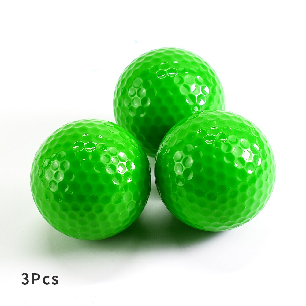 Golf Ball Practice Plastic Sports Home Indoor and Outdoor Resistant Training Red Yellow Blue Green Golf Ball Golf Accessories: Green 3Pcs