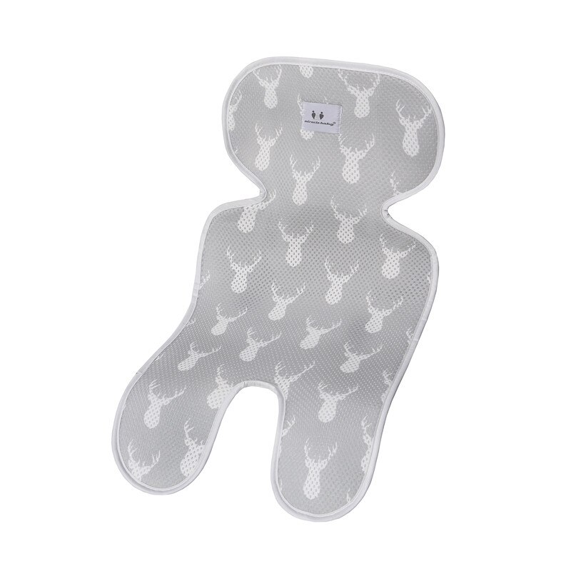 Sommer Kinderwagen Kühlung Pad 3D Luft Gittergewebe Atmungsaktive Kinderwagen matt Matratze Baby Auto Sitz Abdeckung Kissen für Neugeborene 33x67CM: grau Hirsch Kopf