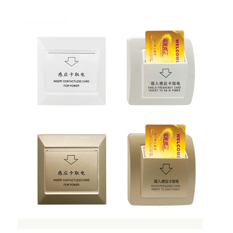 Factory Price 125KHz Hotel Card Key Switch Electric Wall Insert Key Switch With T5577/EM4305 Card Gold With Gold Side