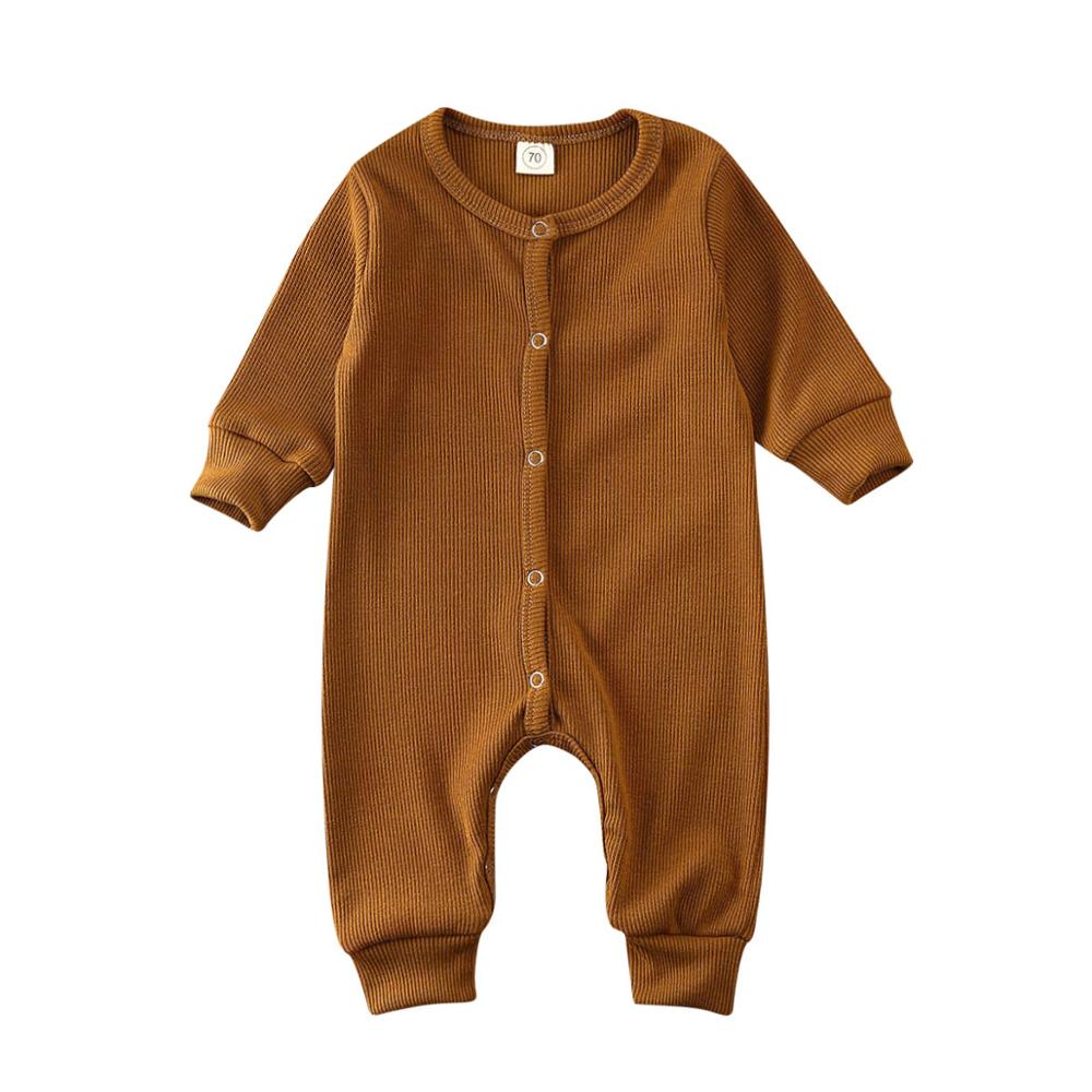 Solide enfants bébé fille garçon automne hiver vêtements tricoté barboteuse combinaison tenue globale: D / 18M