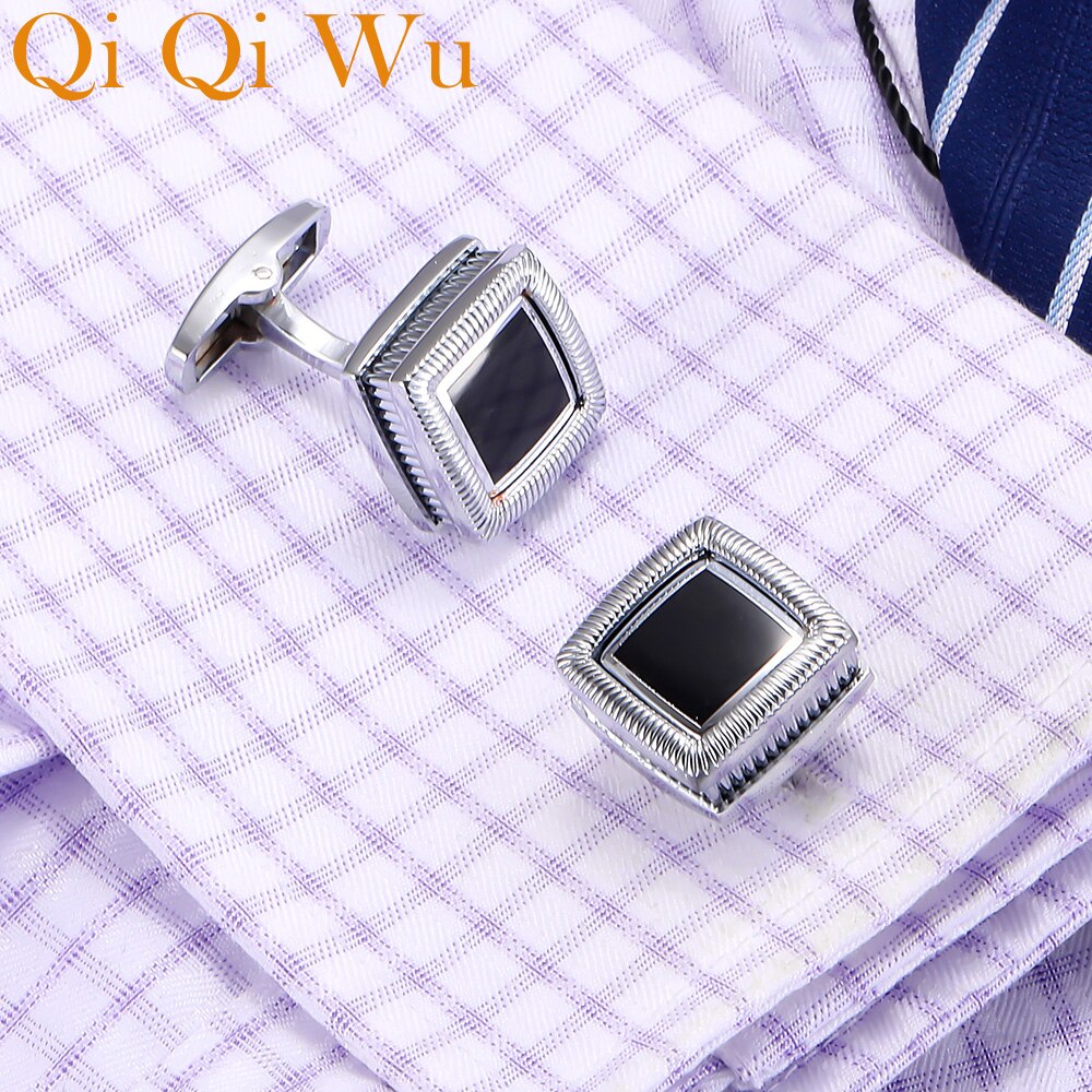 Gemelos para camisa de traje para hombre, gemelos para camisa de traje negro con botones de enlaces, para negocios y bodas, de joyería
