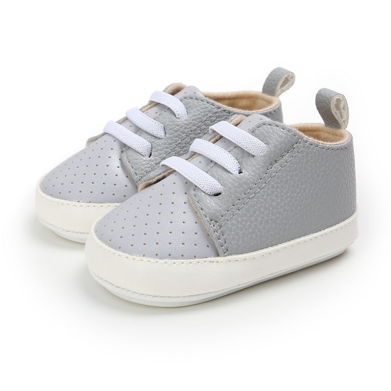 Zapatos informales de PU para bebé, zapatos para primeros pasos, de cuero Pu: Champán / 0-6 meses