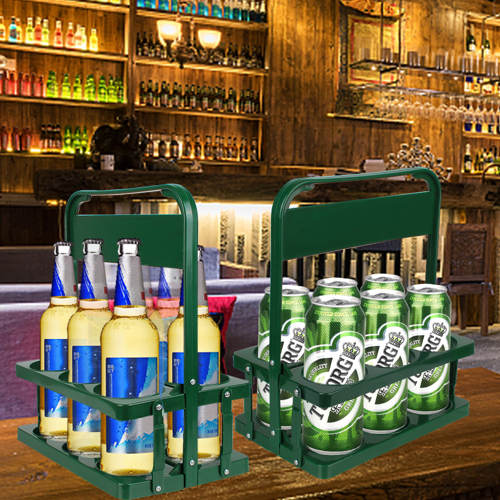 Holdbar, foldbar, genanvendelig drikkevareholder, koporganisator, ølflaskeholder, 6- pak vinreol, bar drikkevareudstillingskurv