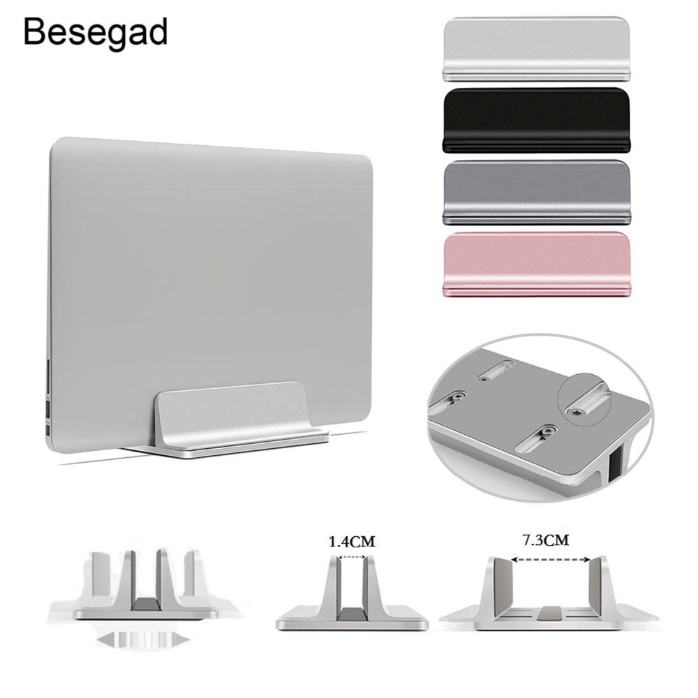 Supporto Verticale per Laptop Besegad - Supporto da Scrivania - Alluminio - per MacBook Pro Air, Lenovo YOGA Notebook