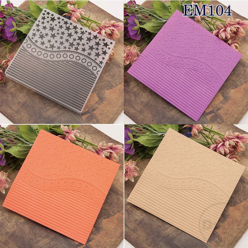 (28 Style can Choose) Square Embossing Folders for Scrapbooking Paper Album Cards Making Supplies 3D Plastic Cutting Dies Crafts: EM104