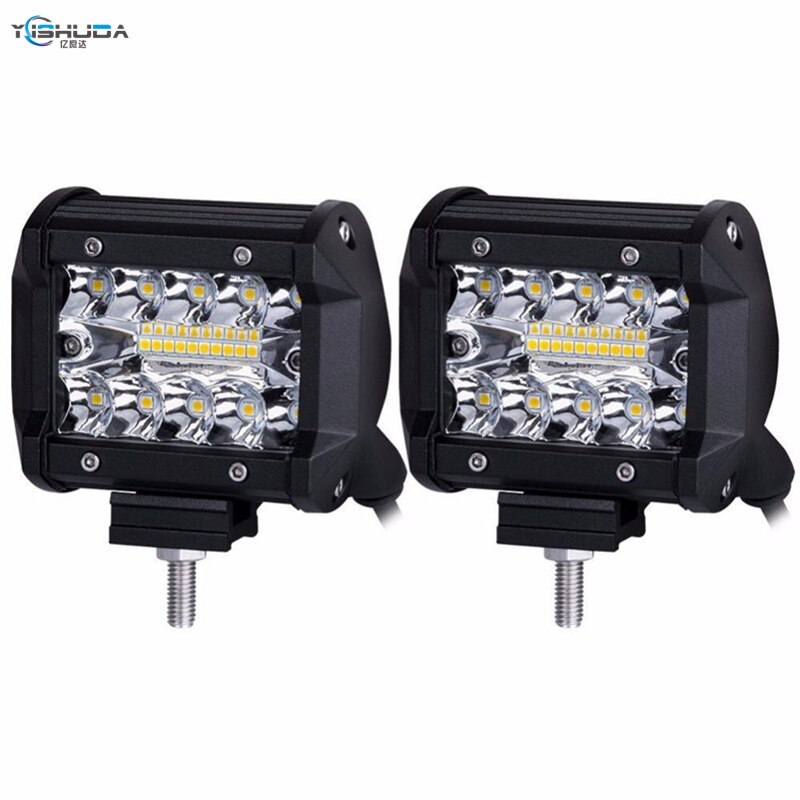 1PCS LED light 60W 120W LED Work Light Bar Square Spotlight 12V -30V Offroad LED Light Bar For Truck Offroad 4X4 4WD Car SUV ATV