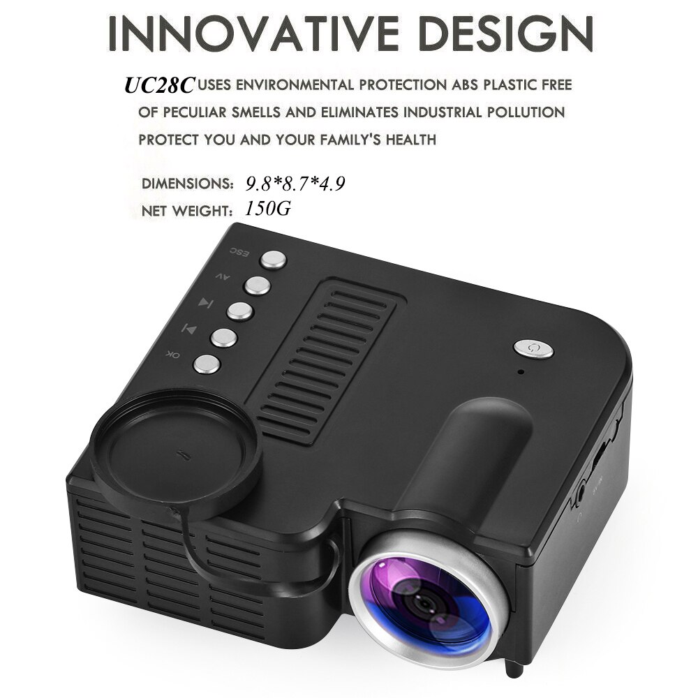 Mini Projector UC28C 3D Hd Led Draagbare Home Theater Cinema 1080P Av Usb Hdmi