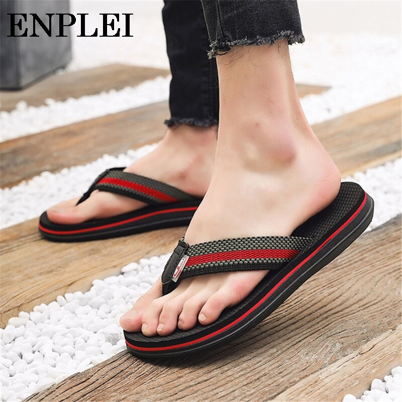 Enplei sandalias Hombre verano Casual Chanclas de playa ligero cómodo hombres Zapatillas de casa clásicas tamaño 39-44