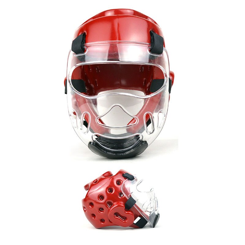 Kick Boxing Sanda Mma Head Protector MMA Helmet Muay Thai Boxing Taekwondo Karate Guard Head WTF Kickboxing: M / Clear