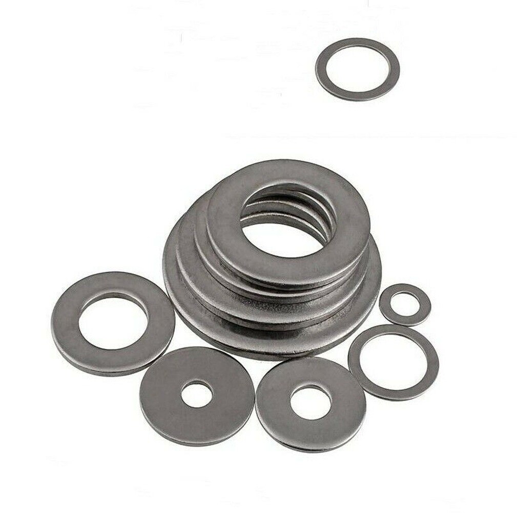 1#_304 ultradunne metalen pakking, verdikte / verbrede vlakke ring  m6-m12