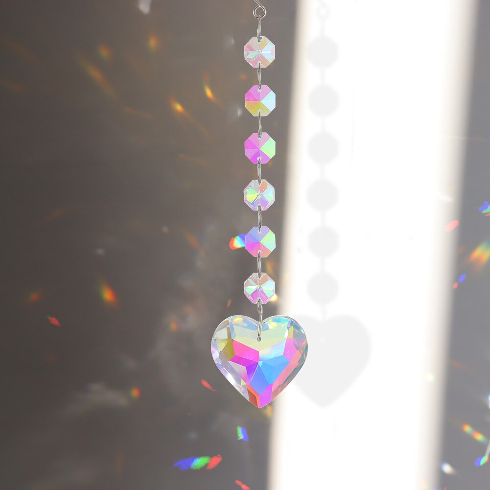 Sun catcher Crystal Moon campanelli eolici prismi diamantati appeso luce Catcher arcobaleno fai tende da finestra pendente decorazioni per la casa: M