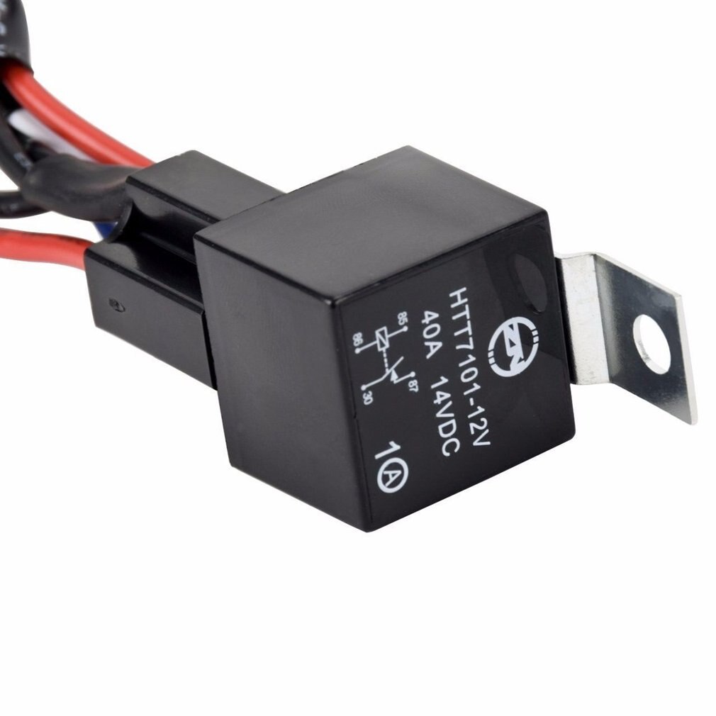 Universal 12V 40A Car Fog Light Wiring Harness Kit Loom For HID Work Driving Light Bar With Fuse And Relay Switch