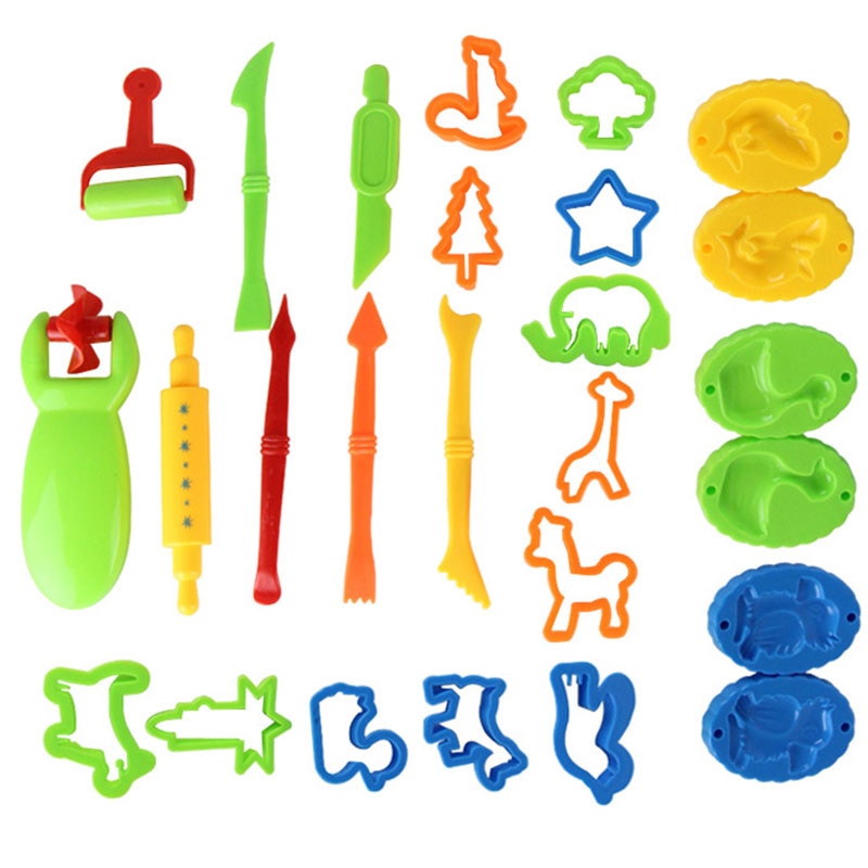 Plasticine mold modellering ler kit slim 3d plasticine værktøjer play dej værktøj sæt diy kid cutters forme legetøj til børn
