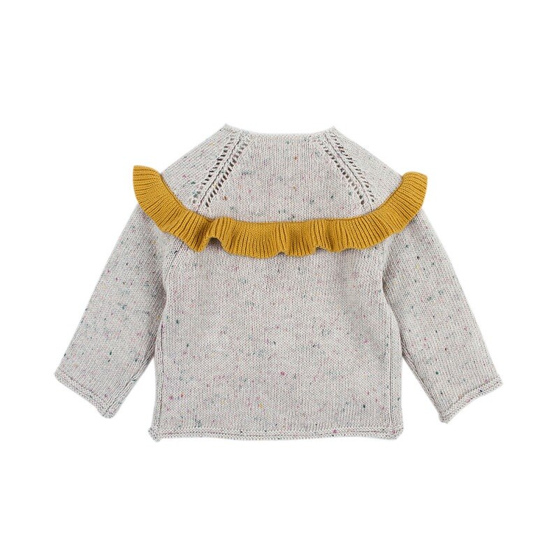 Camisola da criança infantil camisola da criança do bebê meninas malha cardigan jaqueta da criança camisola infantil casaco crianças babados jaqueta casual
