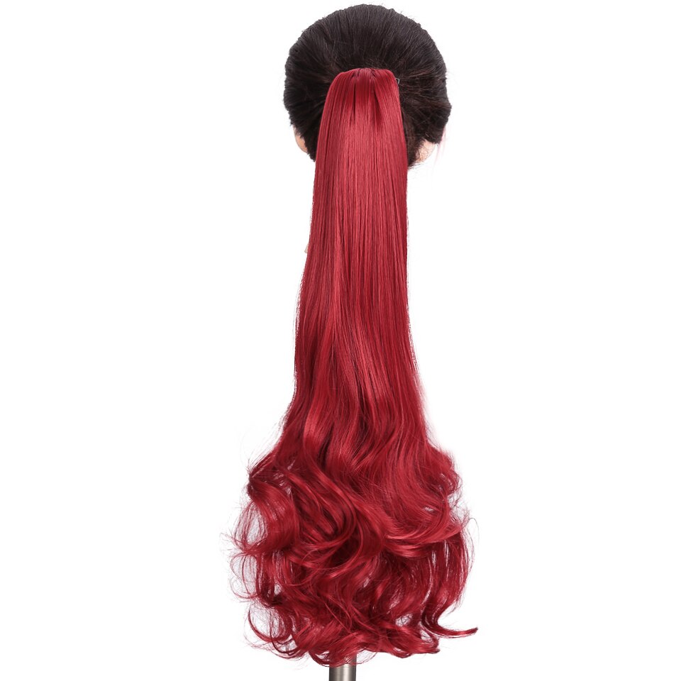 Lvhan kemisk fiber højtemperaturbestandigt hår syntetiske hestehalepoteclips til kvinder i hårforlængelsen bølget krøllet stil: 101