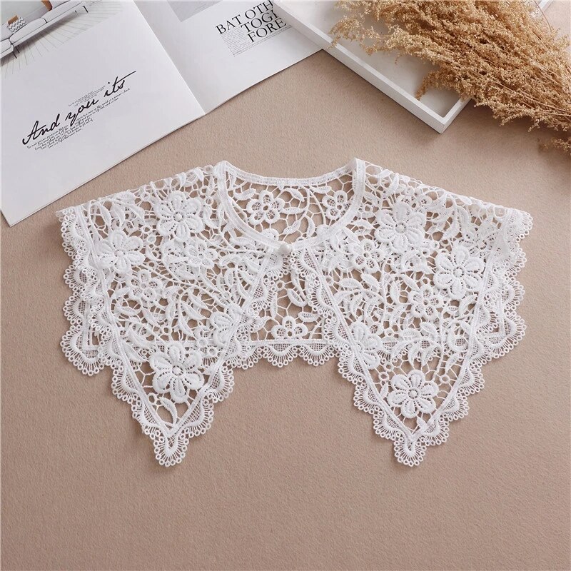 Sitonjwly Witte Sjaal Pop Nep Kraag Vrouwelijke Overhemd Valse Kraag Dames Afneembare Half Shirt Revers Blouse Shawl Wrap Decoratie: 266