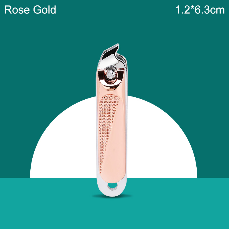 Nail Clippers Stainless Steel Dead Skin Manicure Fingernail Cutter Thick Hard Ingrown Toenail Scissors Pedicure tools: Rose Gold M