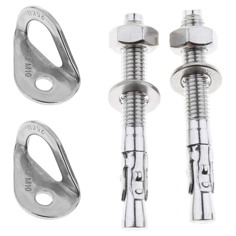 4Pcs 25KN 304 Stainless Steel Anchor Hanger Rock Climb Fastening Bolt Fixed Point Expansion Screw Piton Rock Piton Outdoor ToolS: Default Title