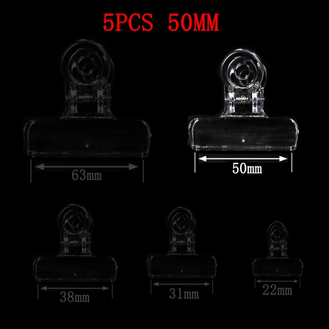 1 Set 5PCS Clear Plastic CDC Magic Tools Stacker Feather Bender Assorted Clips Dubbing Hackle Holding Tool Fly Tying Accessories: 50mm
