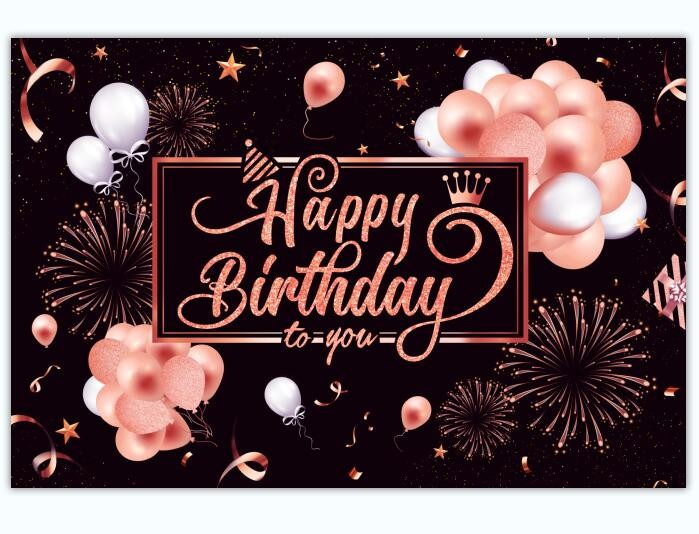 Blue Gold Happy Birthday Backdrop Banner Balloon Star Poster Booth Backdrop Birthday photozone Background Wall Party Decor: Chocolate