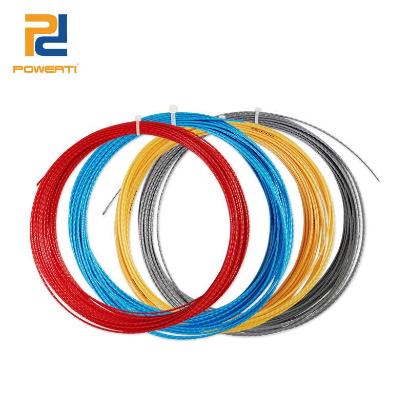 Powerti 5 st/lot bambu polyester tennissnöre top-spin 1.25mm tennisracket gym kontroll träningssnöre 12m