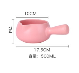 White milk pot non-stick high-profile small milk pot single small casserole small baby porridge ceramic milk pot: 500ML-powder