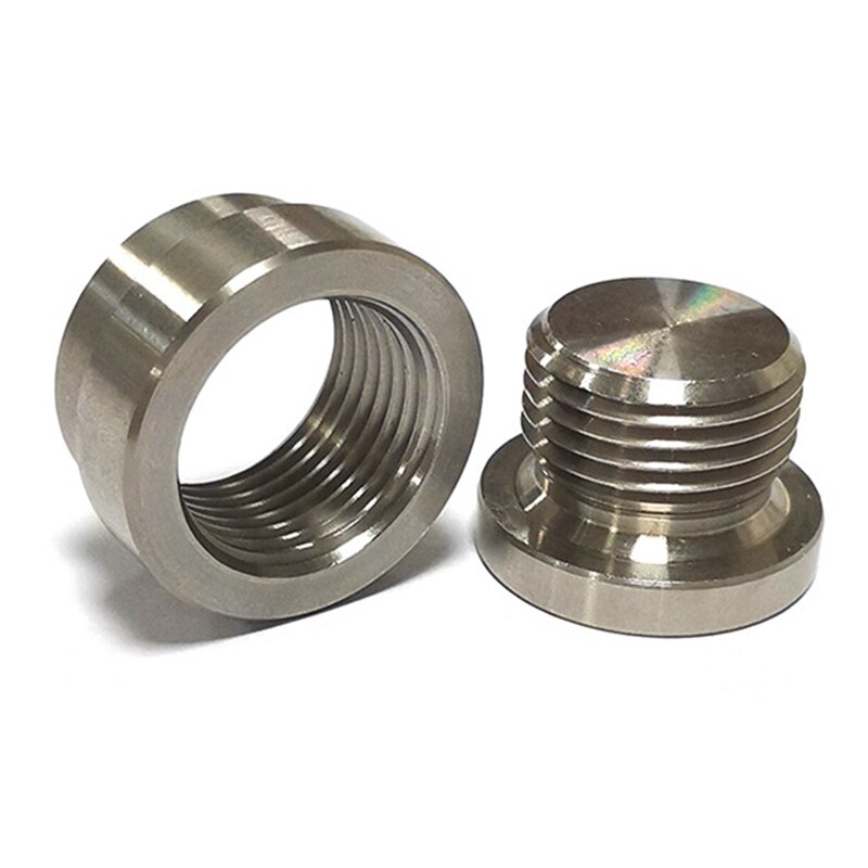 Universal O2 Sensor Stepped Mounting Boss and Plugs M18X1.5 Hex Plug Kit Stainless Steel for Cars and Trucks