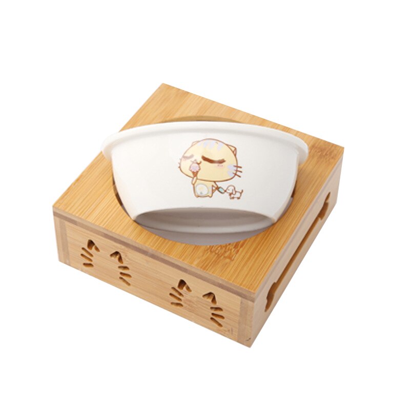 Pawstrip pet dubbele hondenkom, bamboe, roestvrij staal, keramische kattenbak, hondenvoerbak, voerbak, waterbak voor honden, dierenwinkel