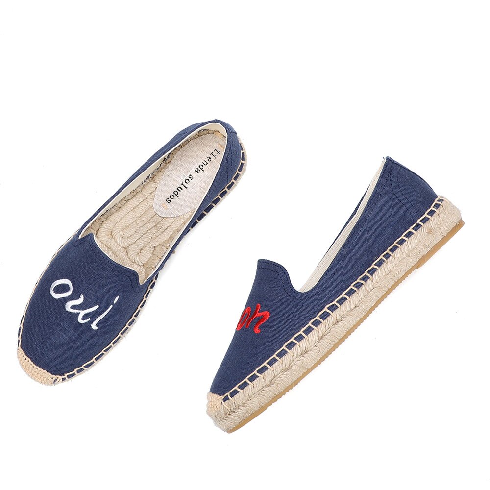 Zapatos informales de cáñamo para Mujer, alpargatas femeninas de plataforma plana, sin cordones, para primavera y otoño,: 11
