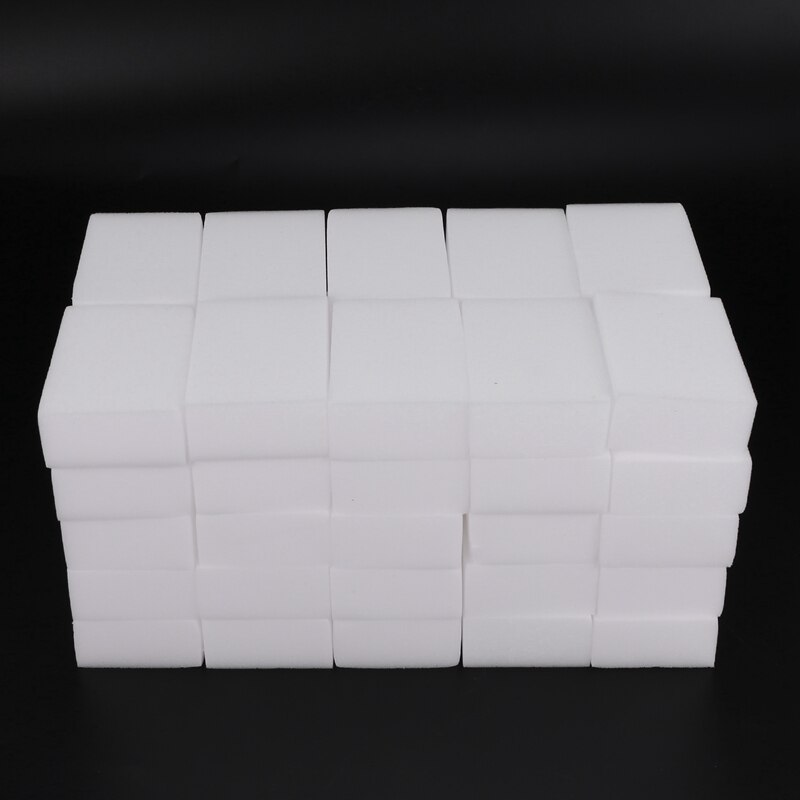 100x Schoonmaak Gum Spons Melamine Schuim 9X6X3cm Extra Dikke