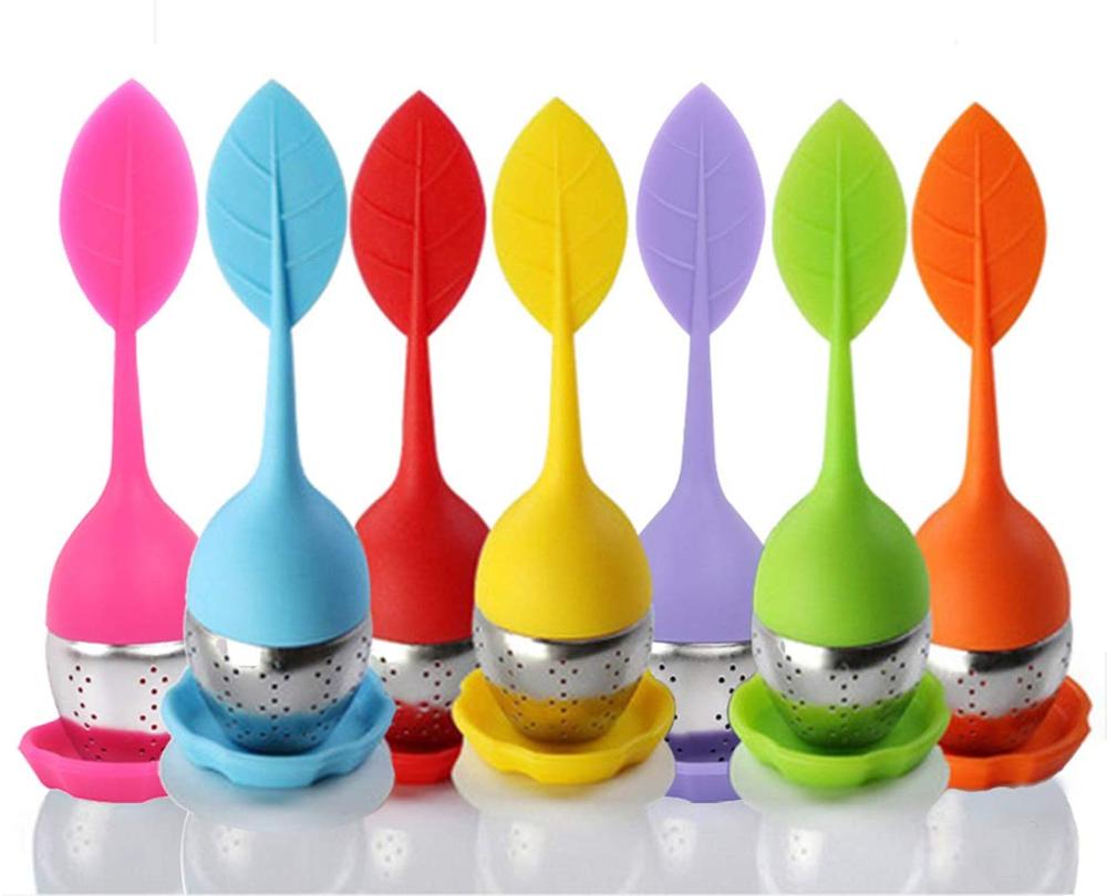 Silicone Tea Infuser Leaf Strainer Stainless Steel Strainer Handle Loose Tea Steeper Herbal Tea Filter Infusor Tea Tool Teaware