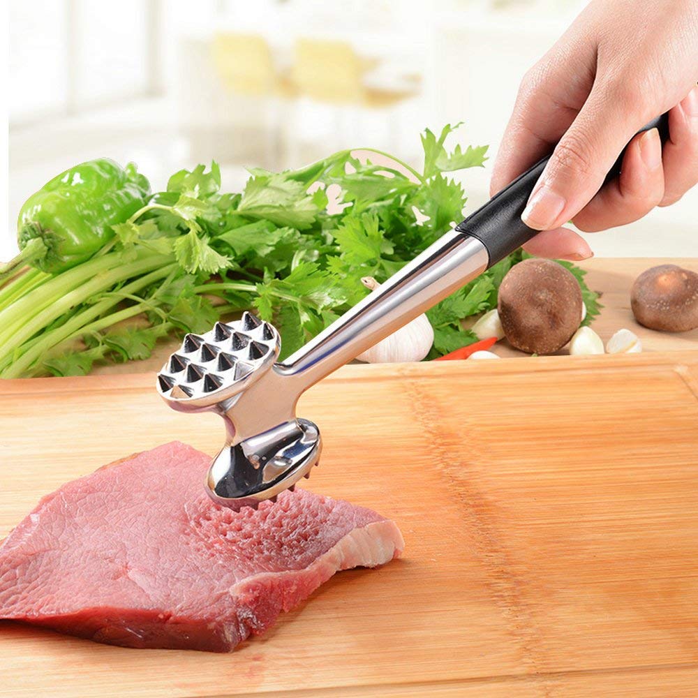 Meat tenderizer mallet hammer tool for kitchen STIMULATING and soft tapping of meat steak and chicken Heavy duty zinc alloy, d