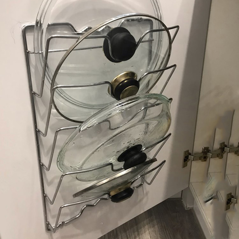 Küche Organizer Gestell Zauberstab Hängen Topf Abdeckung Gestell Fünf-Schicht Topf Deckel Metall Rost-Freies Multifunktionale Gestell Topf Deckel lagerung Gestell