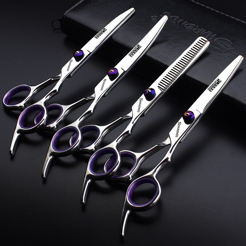 Pet grooming stainless steel scissors cats and dogs hair sewing scissors up and down curved sharp haircut scissors pet tool set: 6inch 4pc
