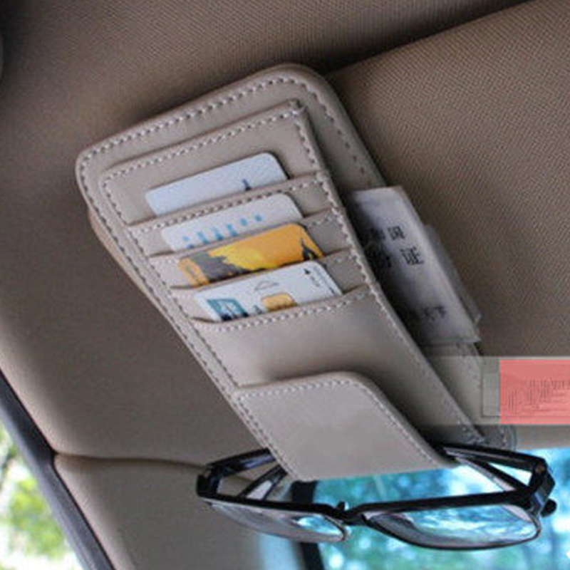 を 車の車両サンバイザーサングラス眼鏡メガネホルダークリップクレジットカードパッケージ ID 収納袋... Grandado