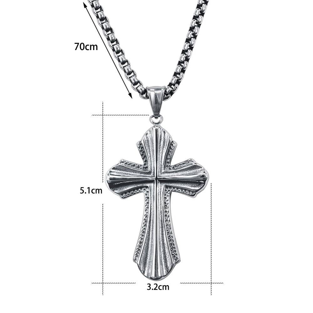 ZS – collier avec pendentif croix Punk pour hommes, en acier inoxydable, bijoux gothiques, Rock Roll, 316L: H