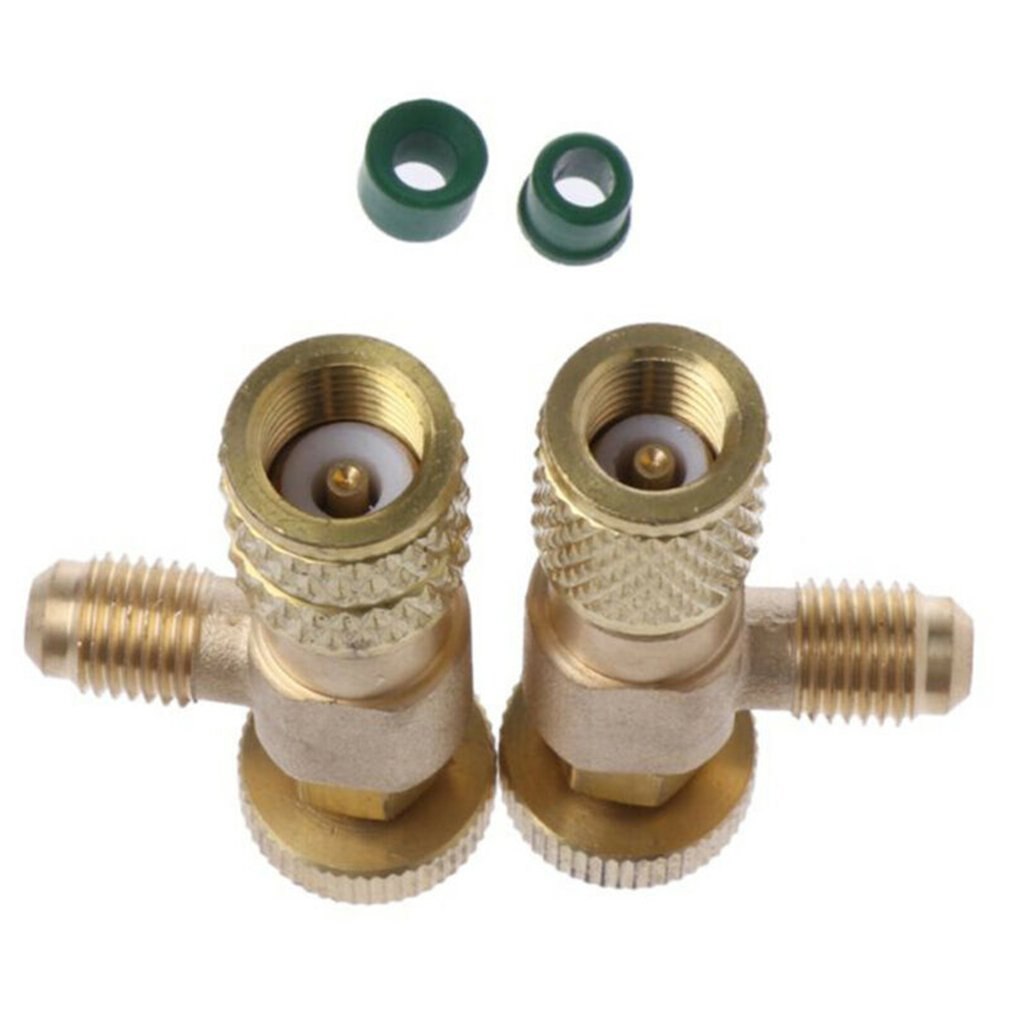 Refrigeration Charging Air Conditioning Adapter For R410A R22 1/4" Liquid Safety Valve Hose R22 Copper Adapter