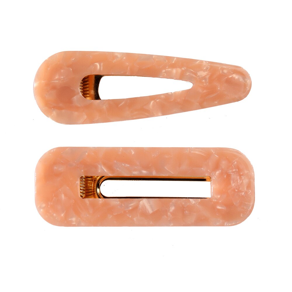 2Pcs Acrylic Resin Hollow Alligator Hair Clips For Women Girls Water Shape Hair Pins Hairgrips Geometric Hair Accessories: 2