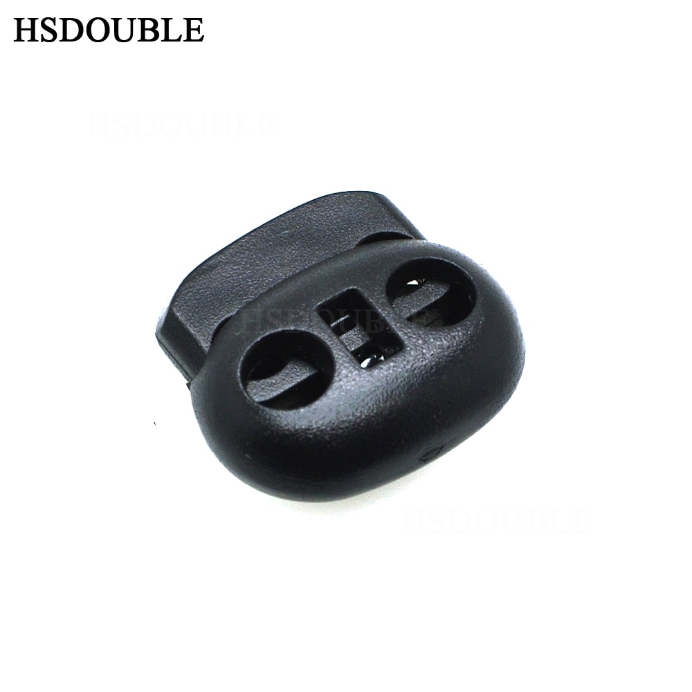 HSDOUBLE Cord Lock Bean Toggle Stopper Plastic Size:20mm*21mm*8mm Toggle Clip Black