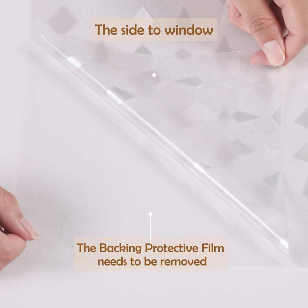 LUCKYYJ Privatsphäbetreffend Fenster Film 3D Dekorative Selbst-Klebstoff Film Abnehmbare Fenster Aufkleber Anti-Uv Fenster Glas Film für Heimat Sekretariat