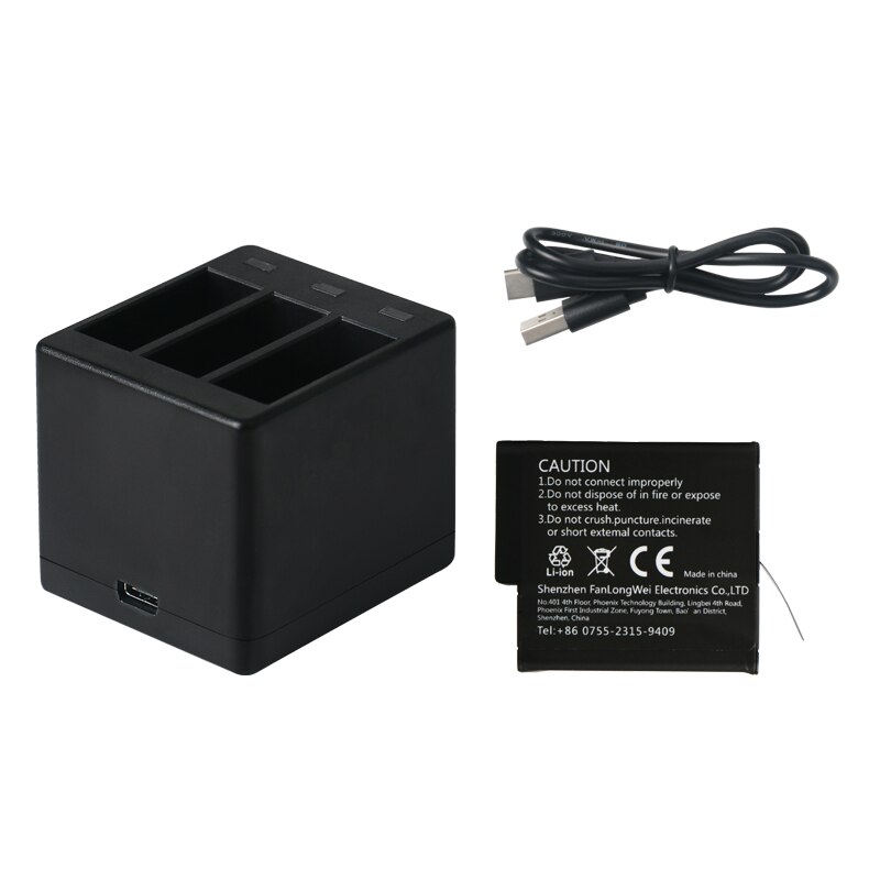 3 voies Hero 8 chargeur de batterie LED boîtier de charge boîtier de transport boîtier de batterie pour GoPro Hero 8 7 Hero 6 5 accessoires noirs: 1 Battery 1Charger