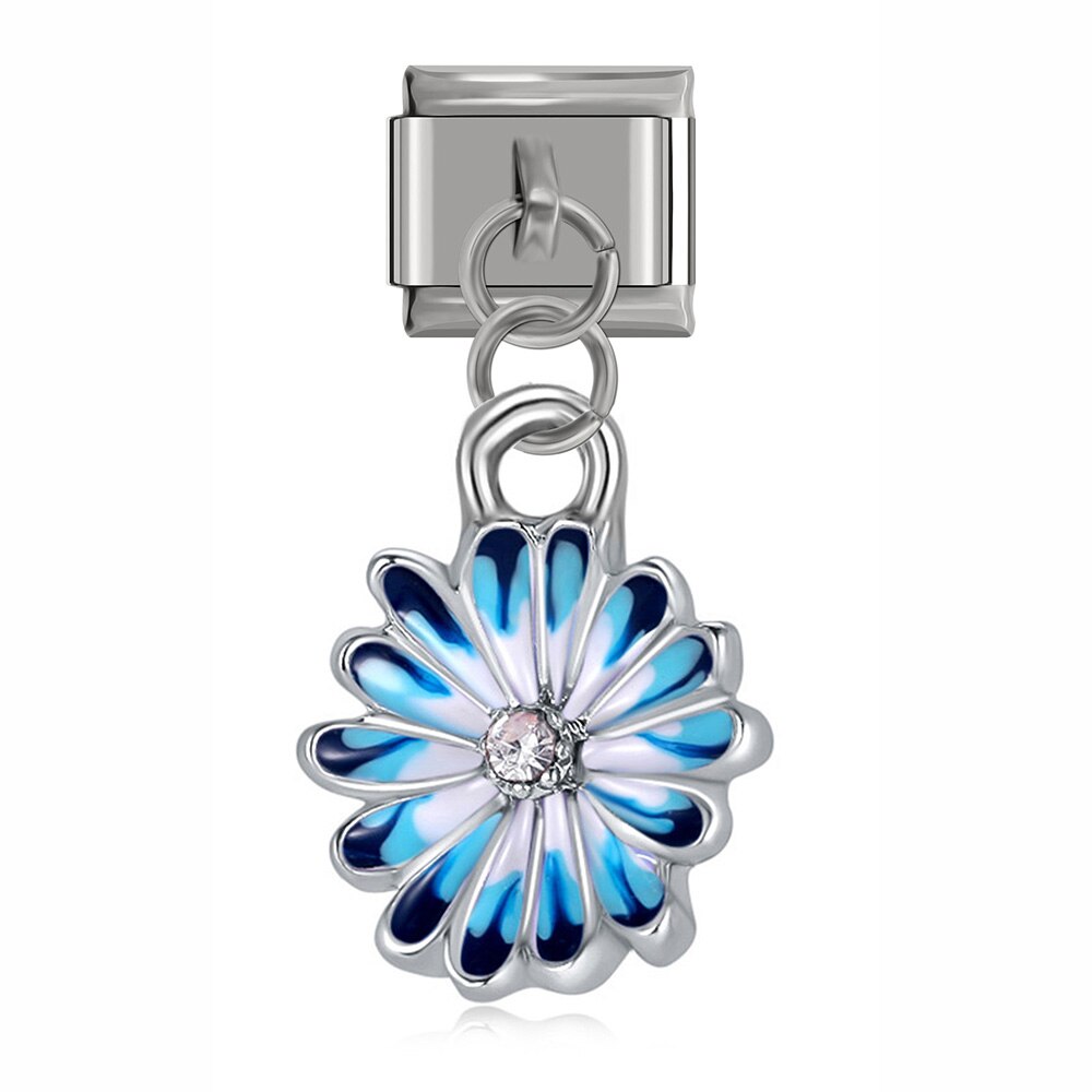 Hapiship Originele Daisy Kleur Bloem Vlinder Uil Cz Italiaanse Charme Fit 9Mm Armband Rvs Sieraden Maken DJ268