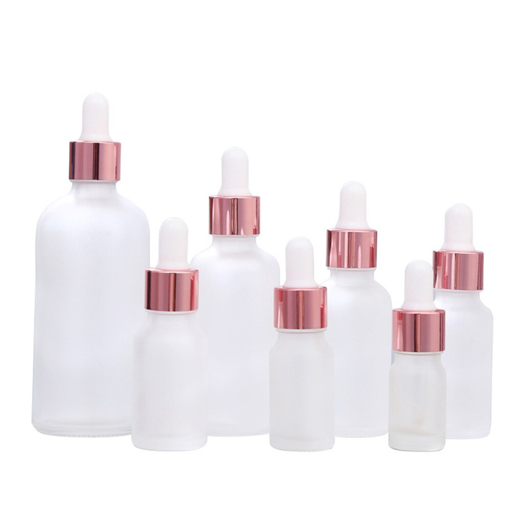 10-100Ml Hervulbare Flessen Buizen Frosted Dropper Amber Glas Aromatherapie Vloeistof Voor Massage Olie Pipet Dispensers