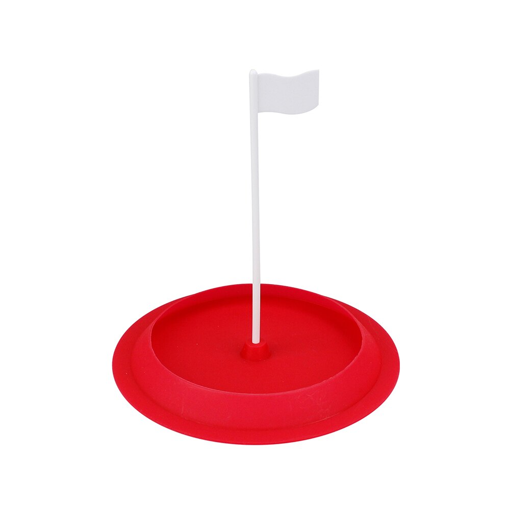 Indendørs golf putting green hul cup praksis med flag putter træner udendørs træningshjælpemidler forsyninger: Rød