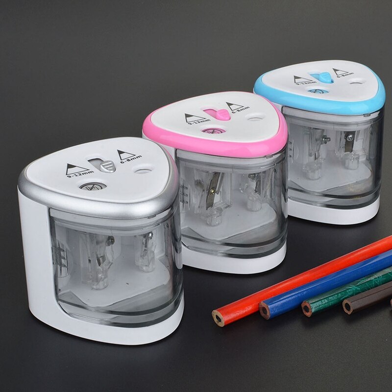TEN-WIN Pencil Sharpener Electric Cute Multi-Functional Automatic Electric Pencil Sharpener Operated with 2 Holes
