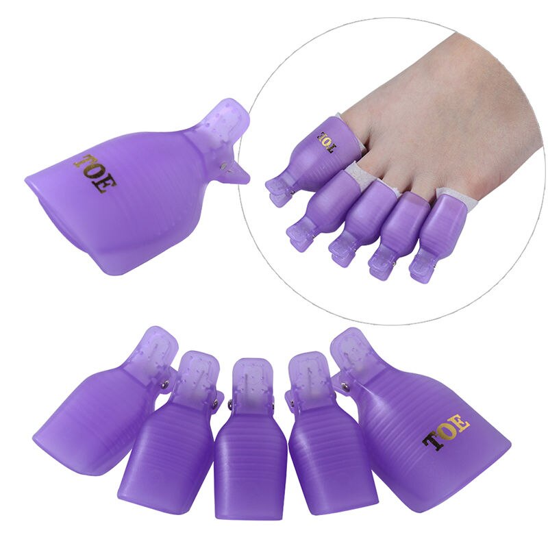 Professionele 5 Stks/partij Acryl Herbruikbare Nail Gel Polish Remover Wrap Nail Art Losweken Cap Clip Manicure Klemmen Tool