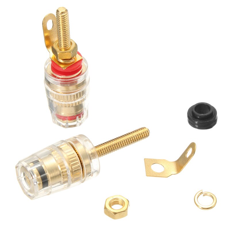 LEORY 2 Stck Bindung Post Verstärker Lautsprecher Terminal Gold Überzogene Audio- Stecker Für 4mm Bananen Stecker