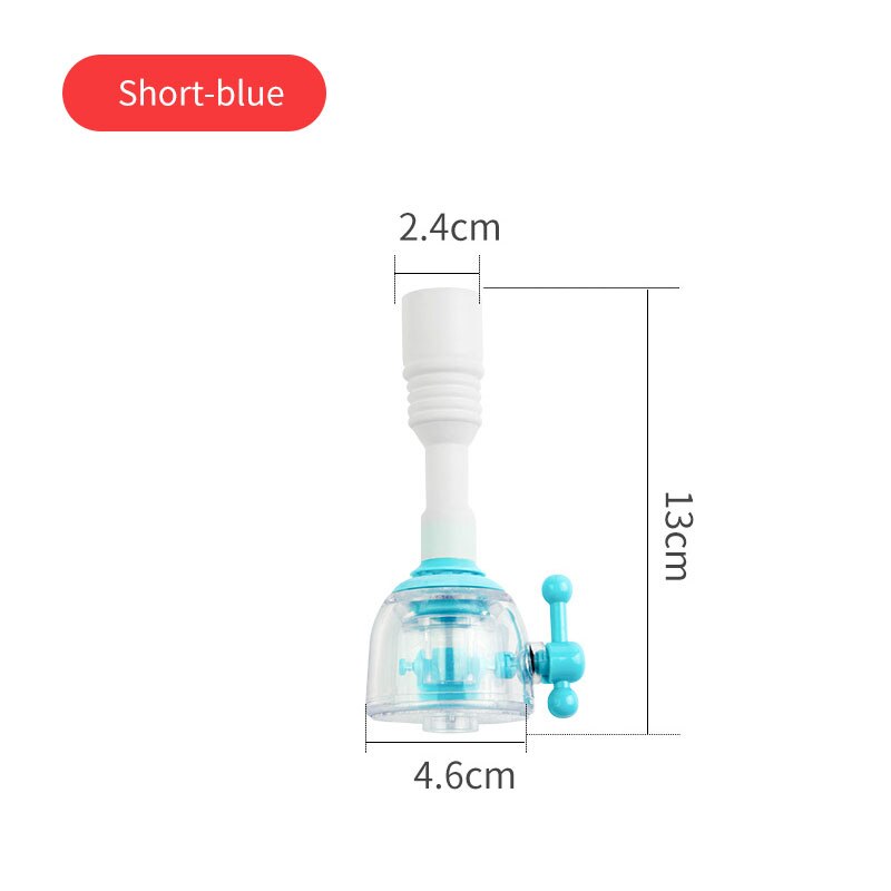 360 Degree Swivel Kitchen Faucet Tubs Bathroom Water Saver Tool Hand Washing Faucet Extender Rotating Faucet Aerator: blue-short