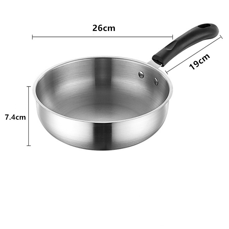 Rostfritt stål non-stick stekpanna hushåll tjock obelagd stekpanna gasspis induktionshäll universal platt bottenpanna: Gul